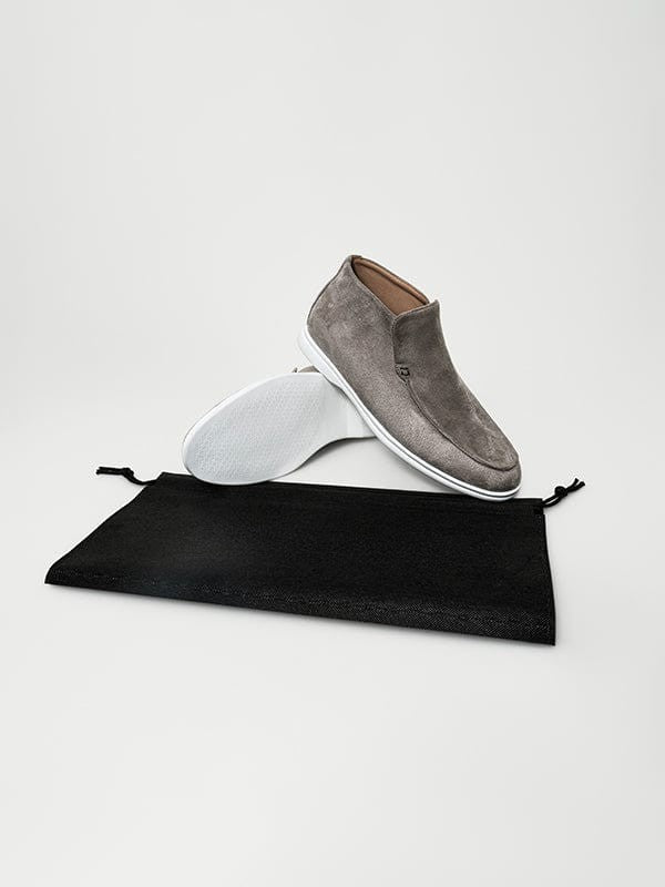 Hohe Wildleder-Loafer Grau