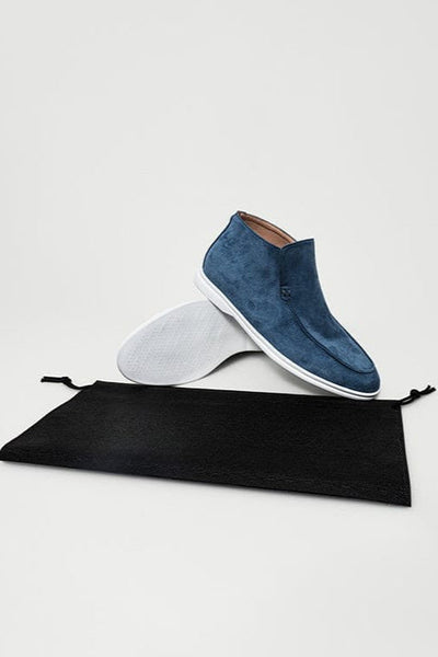 Hohe Wildleder-Loafer Blau