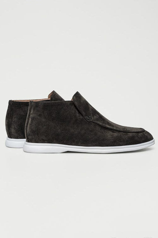 Hohe Wildleder-Loafer Dunkelgrau