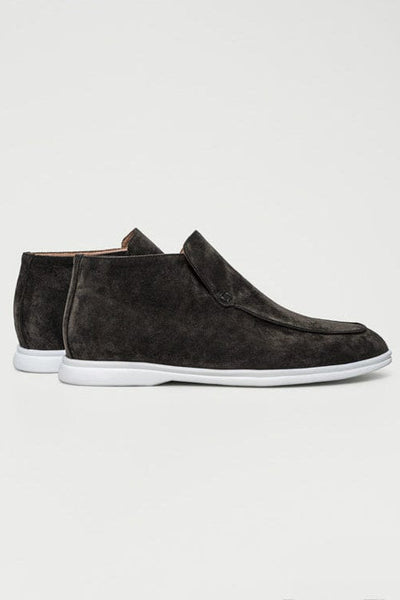 Hohe Wildleder-Loafer Dunkelgrau