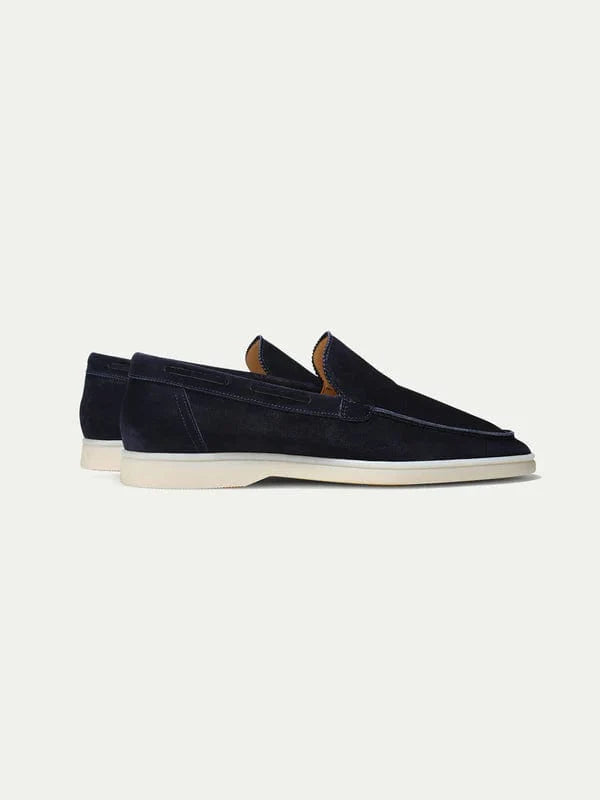 Carl - Niedrige Marineblau Wildleder-Loafer
