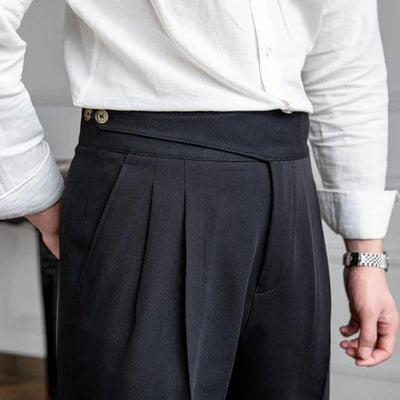 Klassische Plisseehose mit Doppelknopfleiste Herren