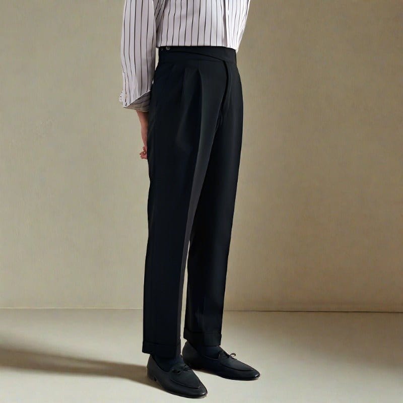 Klassische Plisseehose mit Doppelknopfleiste Herren