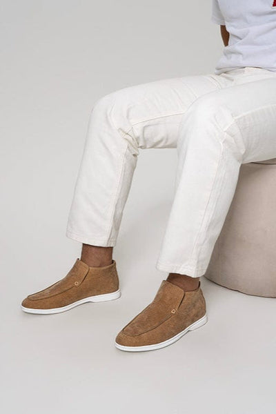 Hohe Wildleder-Loafer Braun