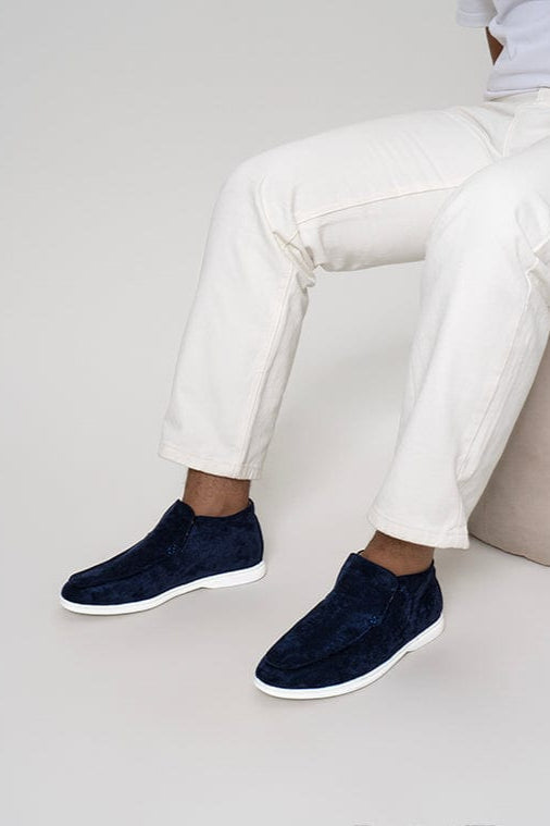 Hohe Wildleder-Loafer Herren Dunkelblau