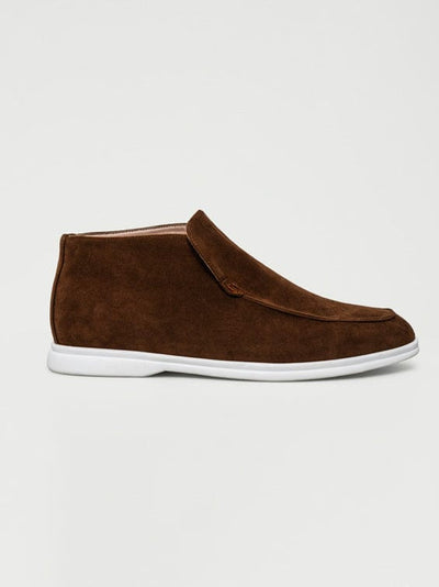 Hohe Wildleder-Loafer Dunkelbraun