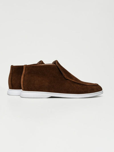 Hohe Wildleder-Loafer Dunkelbraun