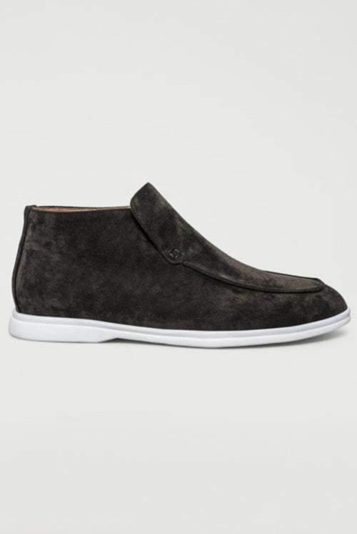 Hohe Wildleder-Loafer Dunkelgrau