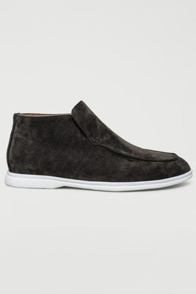 Hohe Wildleder-Loafer Dunkelgrau