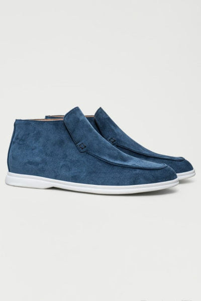 Hohe Wildleder-Loafer Blau