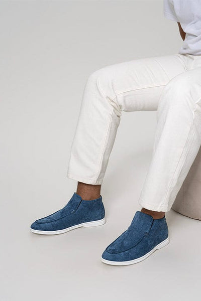 Hohe Wildleder-Loafer Blau