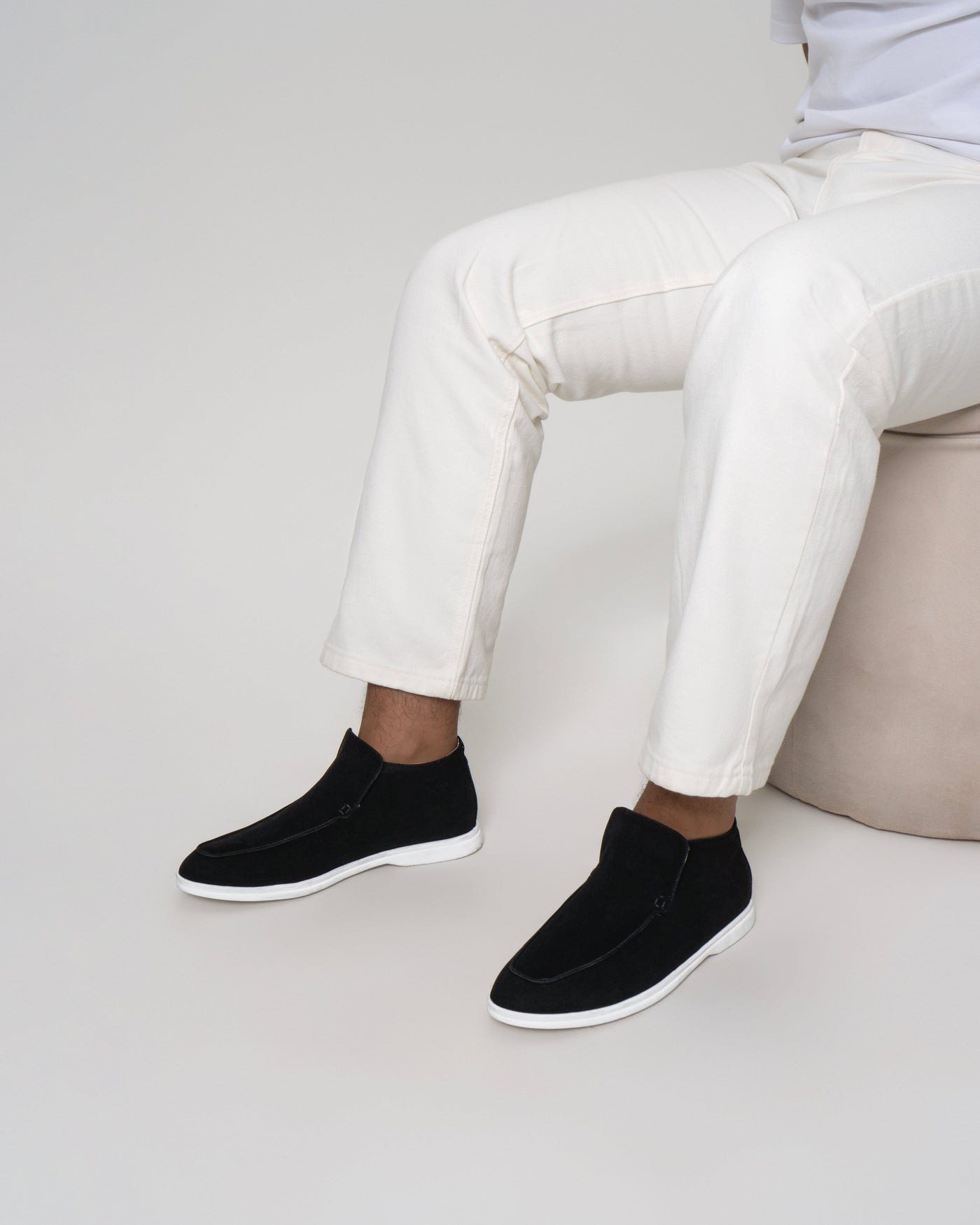 Hohe Wildleder-Loafer Schwarze