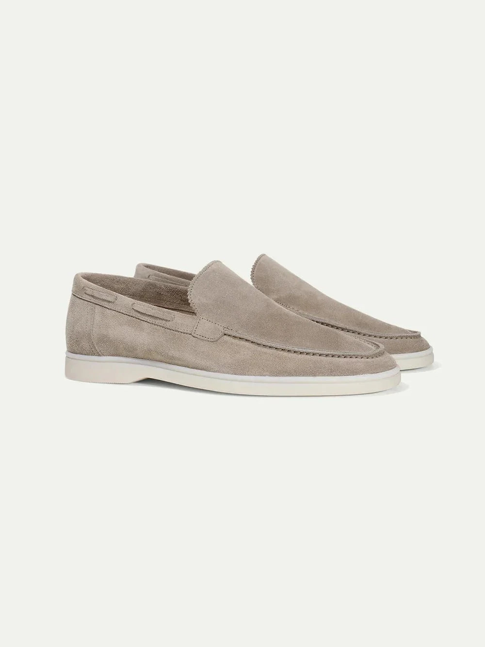 Henry - Niedrige Hellgrau Wildleder-Loafer