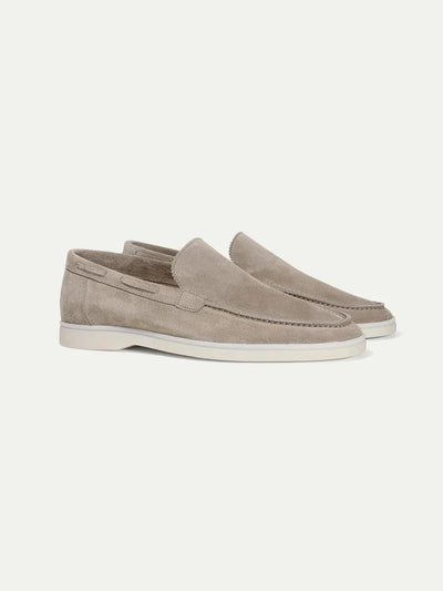 Henry - Niedrige Hellgrau Wildleder-Loafer