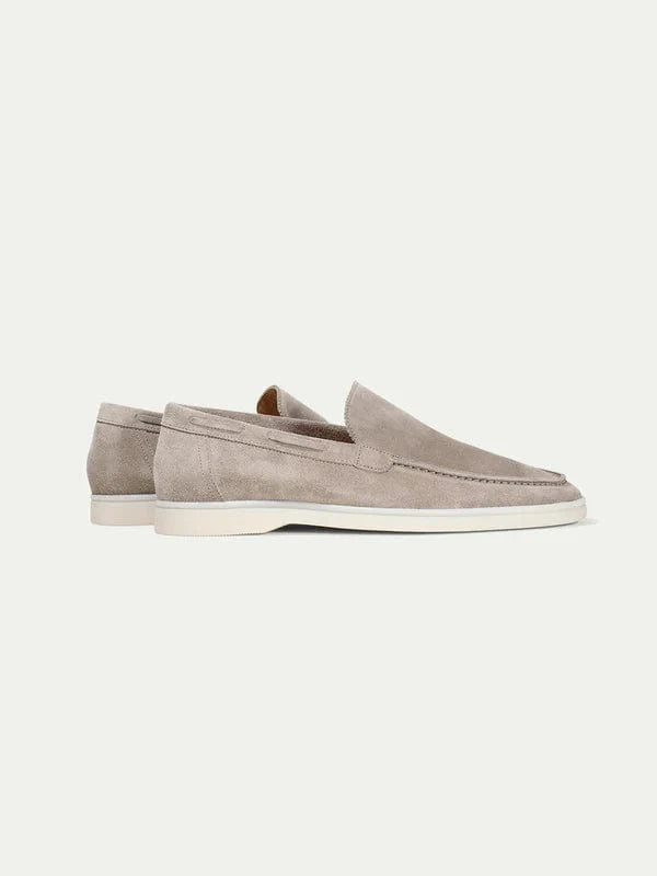Henry - Niedrige Hellgrau Wildleder-Loafer