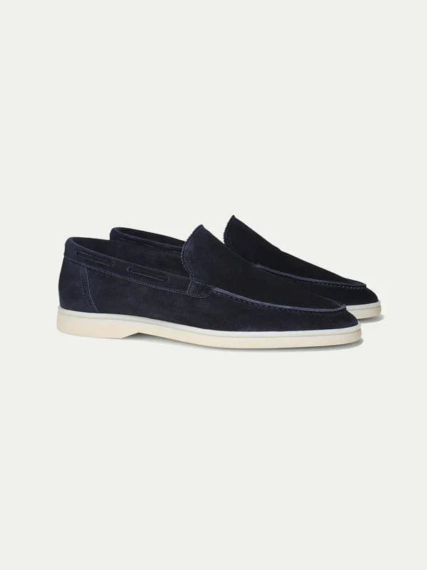 Carl - Niedrige Marineblau Wildleder-Loafer