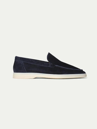 Carl - Niedrige Marineblau Wildleder-Loafer