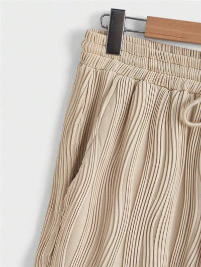 Sommer Atmungsaktives Texturiertes Shorts Set