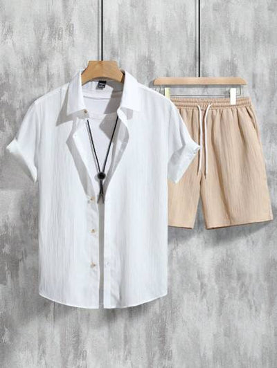 Herren Sommer Shorts und Hemd Set