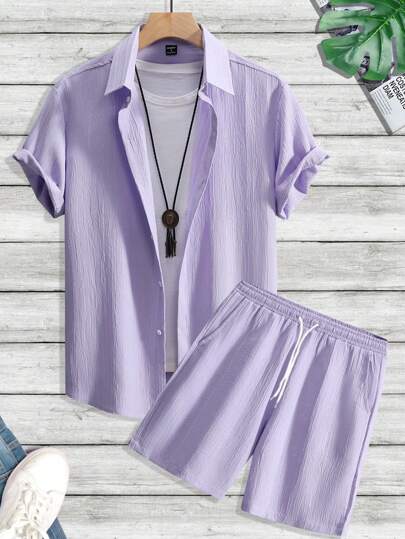 Herren Sommer Shorts und Hemd Set