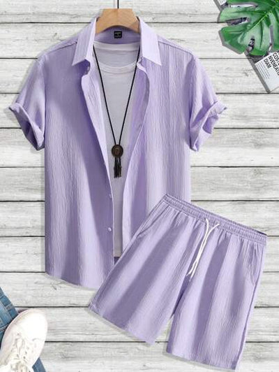 Herren Sommer Shorts und Hemd Set