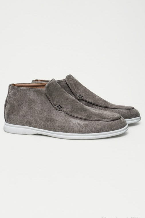 Hohe Wildleder-Loafer Grau