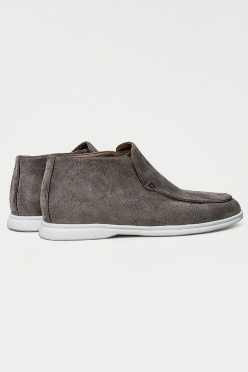 Hohe Wildleder-Loafer Grau