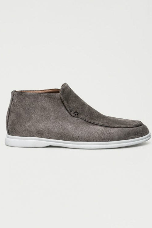 Hohe Wildleder-Loafer Grau