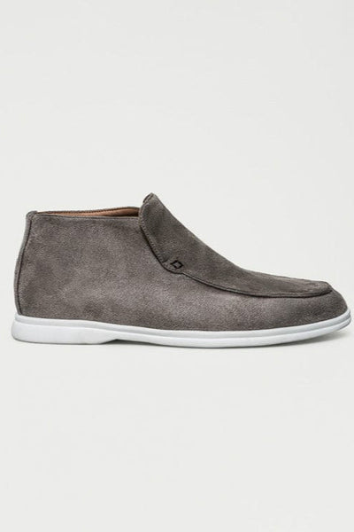 Hohe Wildleder-Loafer Grau