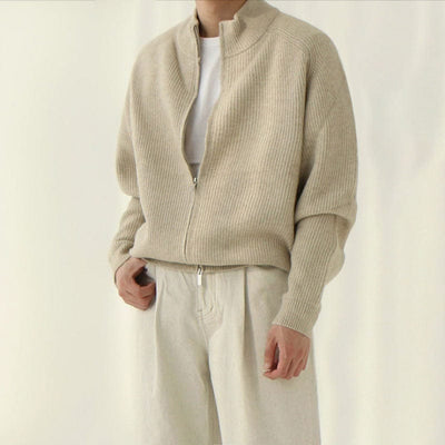 Herren Lässiger Zip Rollkragenpullover