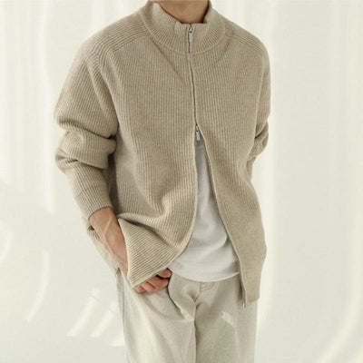 Herren Lässiger Zip Rollkragenpullover