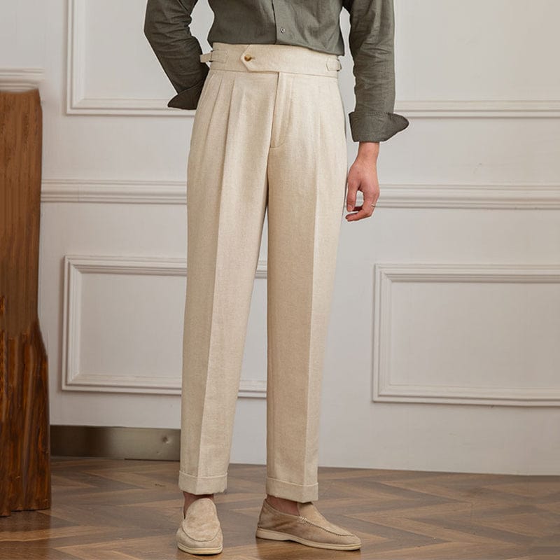 Herren Elegante Lässige Plissierte Hose