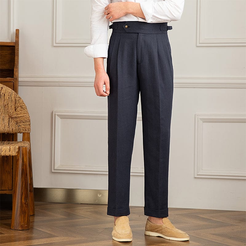 Herren Elegante Lässige Plissierte Hose