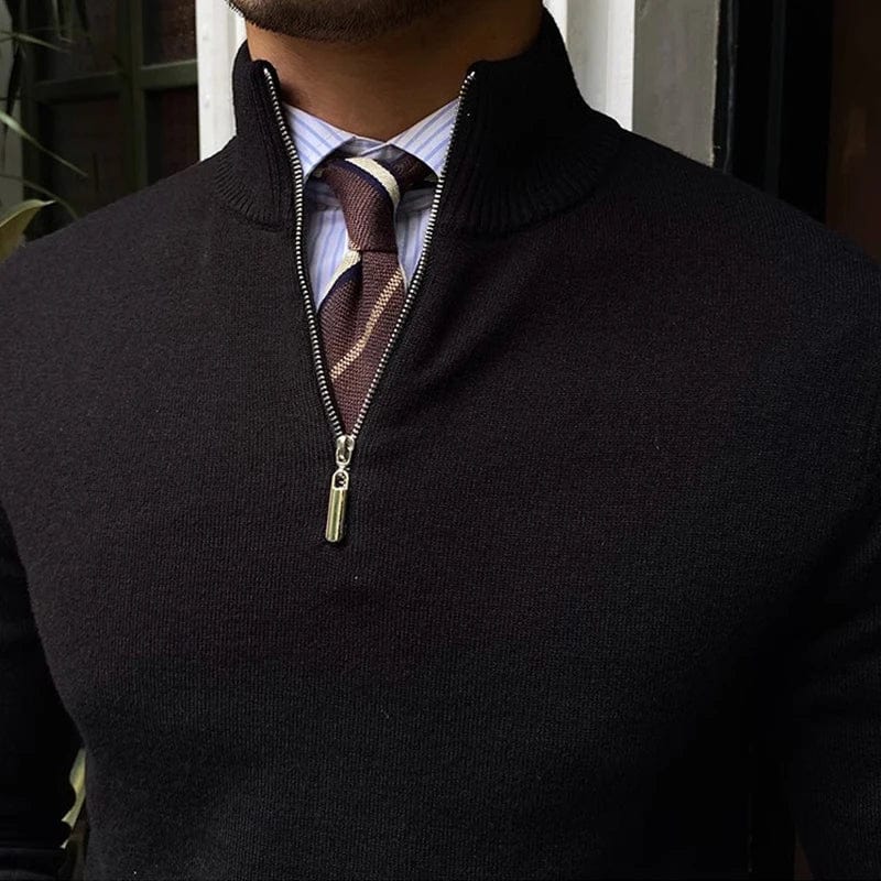 Lässiger Strickpullover mit Stehkragen für Herren