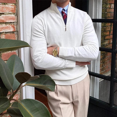 Lässiger Strickpullover mit Stehkragen für Herren