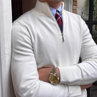 Lässiger Strickpullover mit Stehkragen für Herren