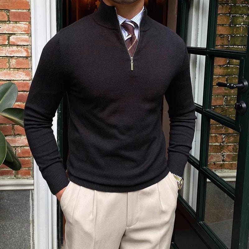 Lässiger Strickpullover mit Stehkragen für Herren