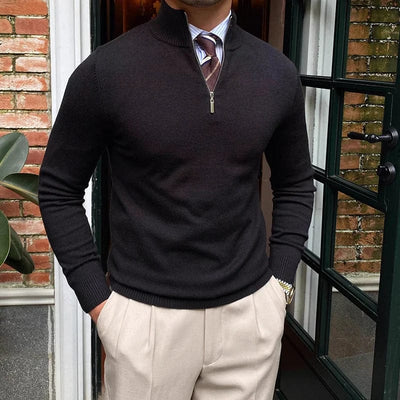 Lässiger Strickpullover mit Stehkragen für Herren
