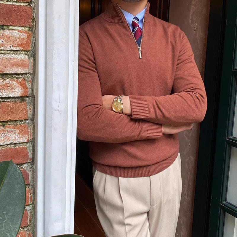 Lässiger Strickpullover mit Stehkragen für Herren