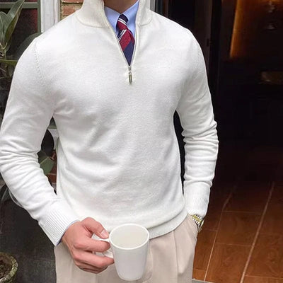 Lässiger Strickpullover mit Stehkragen für Herren