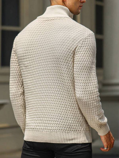 Stylischer Pullover mit Viertelreißverschluss und Rollkragen