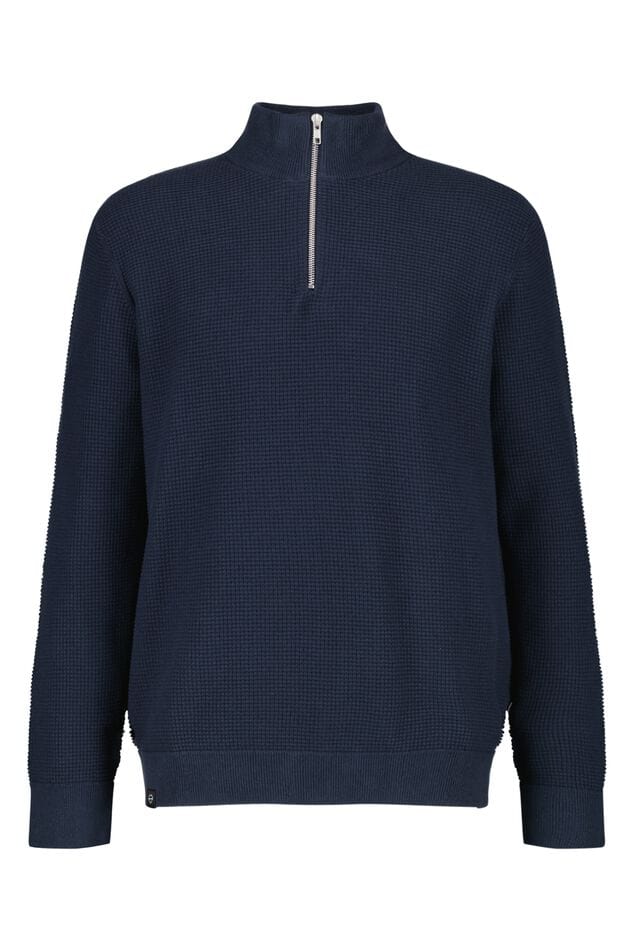 Stylischer Herren-Winterpullover mit Viertelreißverschluss