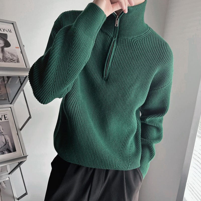 Elijah - Herren-Strickpullover mit hohem Kragen