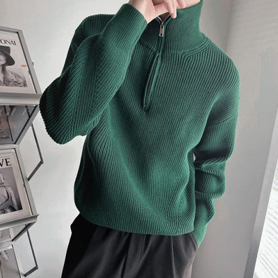 Elijah - Herren-Strickpullover mit hohem Kragen