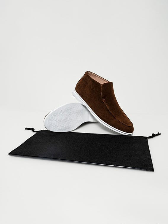 Hohe Wildleder-Loafer Dunkelbraun