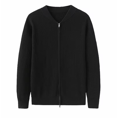 Eleganter Herren Baumwolle Vollreißverschluss Cardigan