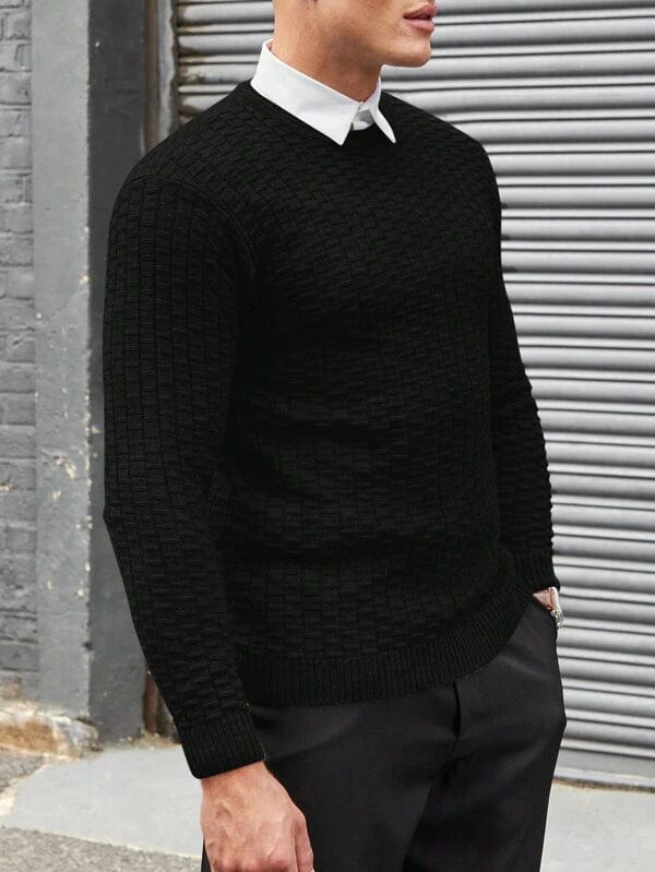 Eleganter Jacquard Strickpullover Herren