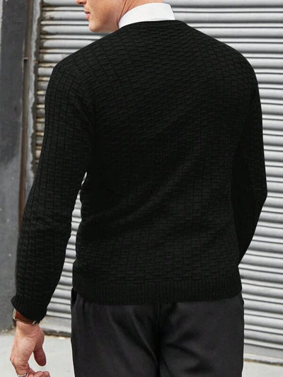 Eleganter Jacquard Strickpullover Herren