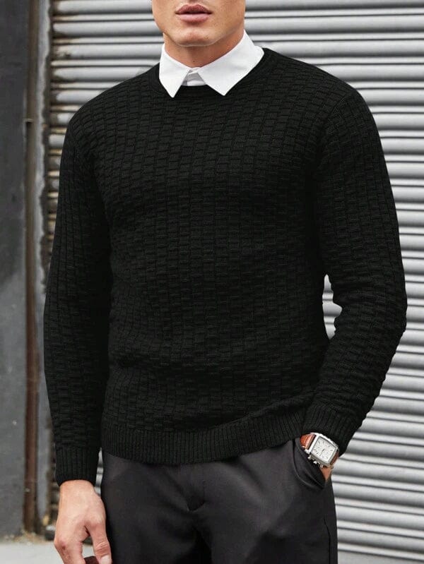 Eleganter Jacquard Strickpullover Herren