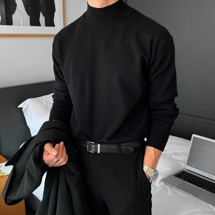 Herren Lässiger Maßgeschneiderter Rollkragenpullover